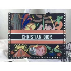 Dior Earth kézzel festett velúr borjúbőr könyvtáska, fekete