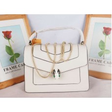 Bvlgari Serpenti Forever 25 cm-es borjúbőr fedél fehér