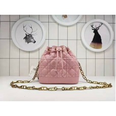Dior Mini Miss Dior Báránybőr Vödör Táska Rózsaszín