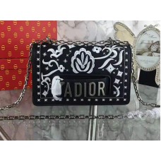 Dior J'Adior Mini Táska Hímzett Virágokkal Fekete-Fehérben