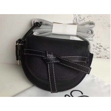 Loewe Gate Mini táska puha, szemcsés borjúbőrből, fekete