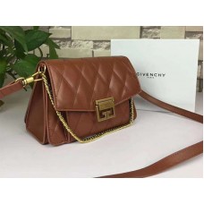 Givenchy gv3 Borjúbőr Steppelt Bőr Zsebtáska Teveszín