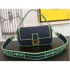 Fendi Baguette Nagy Farmer Táska Kék Zöld