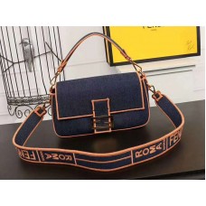 Fendi Baguette Nagy Farmer Táska Kék Narancssárga