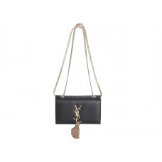 Yves Saint Laurent Mini Monogram Táska Eredeti Fekete Bőrből