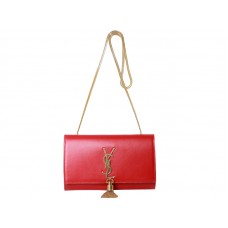 Yves Saint Laurent Kis Monogramos Táska Eredeti Bőrből Pirosban