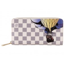 Louis Vuitton Damier Azur Zippy Illustre Nosztalgikus Reklám Csat Cipzár Hosszú