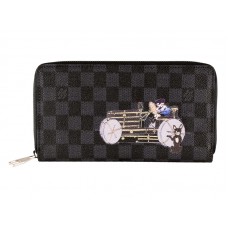 Louis Vuitton Damier Graphite Zippy Illustre Nosztalgikus Reklám Csat Cipzár Hosszú