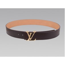 Louis Vuitton Initial barna bőröv arany csattal