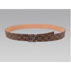 Louis Vuitton Initial Damier öv fekete és ezüst csattal
