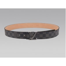 Louis Vuitton Initial Damier grafit öv fekete és ezüst csattal