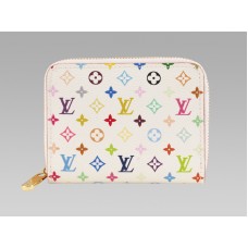 Louis Vuitton Monogram Többszínű Fehér Zippy Érmetáska Licsi