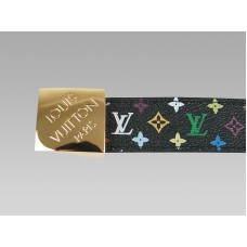 Louis Vuitton öv, ferde mintával, arany csattal és szegéllyel, szabásmintával.