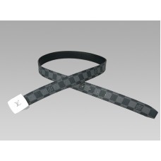 Louis Vuitton vágott Damier grafit öv ezüst csat