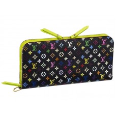 Louis Vuitton Monogram Multicolore Fekete Szokatlan Pénztárca Pisztácia Színben