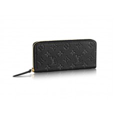 Louis Vuitton Monogram Empreinte Leather Clemence Wallet Fekete