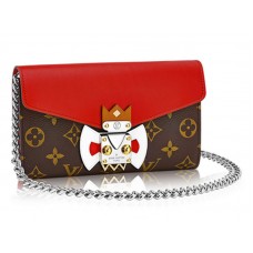 Louis Vuitton Monogram Törzsi Maszk Lánc Pénztárca Piros