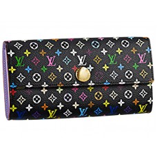 Louis Vuitton többszínű fekete Sarah pénztárca lila