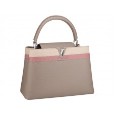 Louis Vuitton Capucines Mm Táska Szürke Csíkos