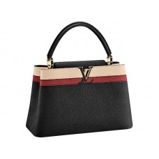 Louis Vuitton Capucines Mm Táska Fekete Csíkos