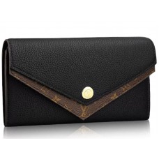 Louis Vuitton Monogram Taurillon Bőr Dupla V-Férfi Pénztárca Fekete M64319