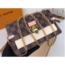 Louis Vuitton Damier Canvas Ebene Vavin Chain Wallet Cream n60237